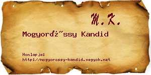 Mogyoróssy Kandid névjegykártya
